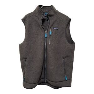 Patagonia Men’s Retro Pile Vest Gray Fleece with Black Trim Size XXL